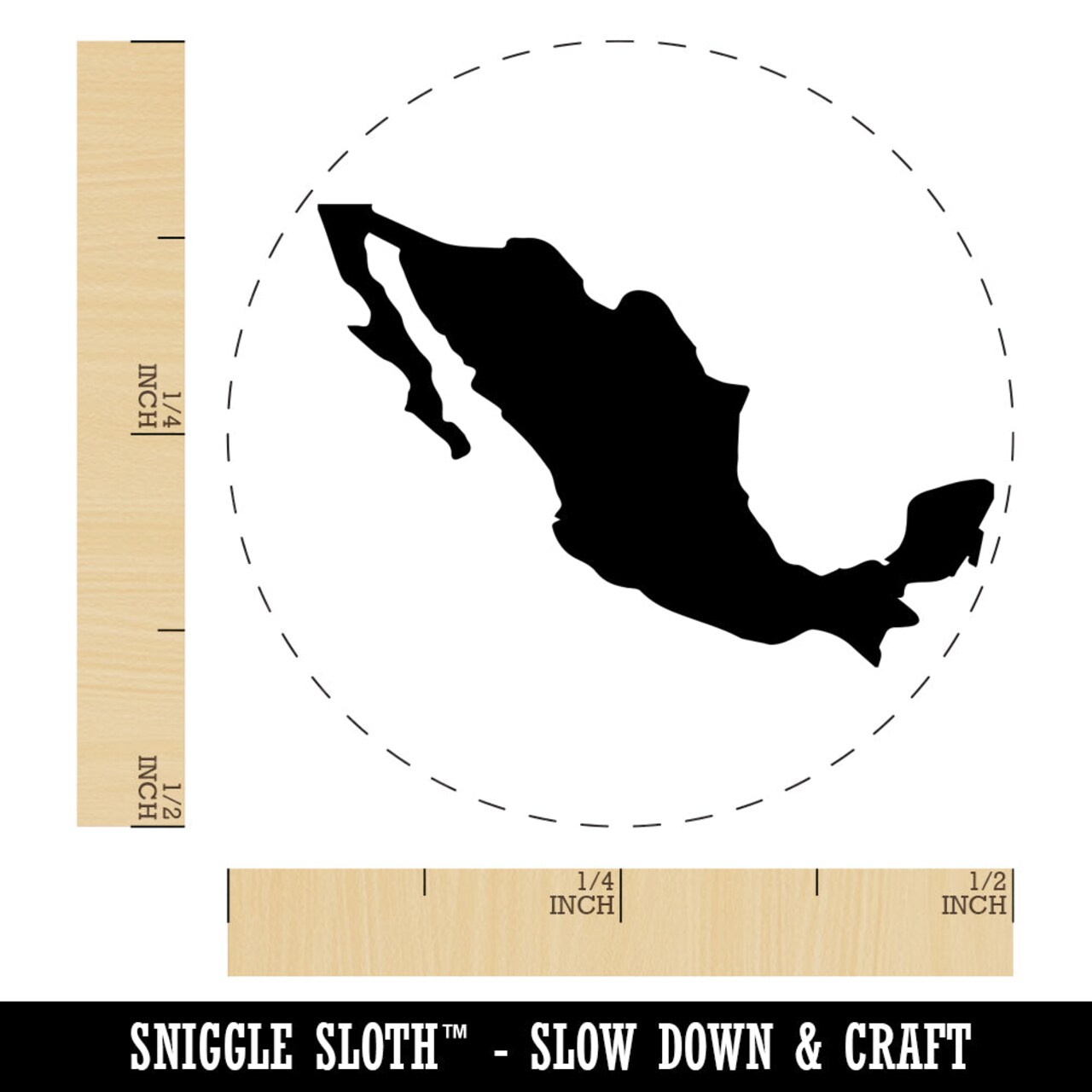 Mexico Country Solid Self-Inking Rubber Stamp for Stamping Crafting Planners